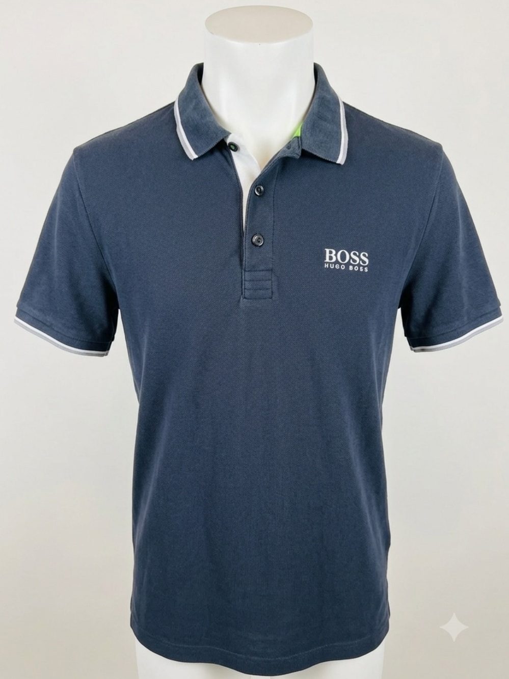 Boss Hugo Boss Men's XL Moisture Manager Green Label Polo Shirt Navy Peppo Pro